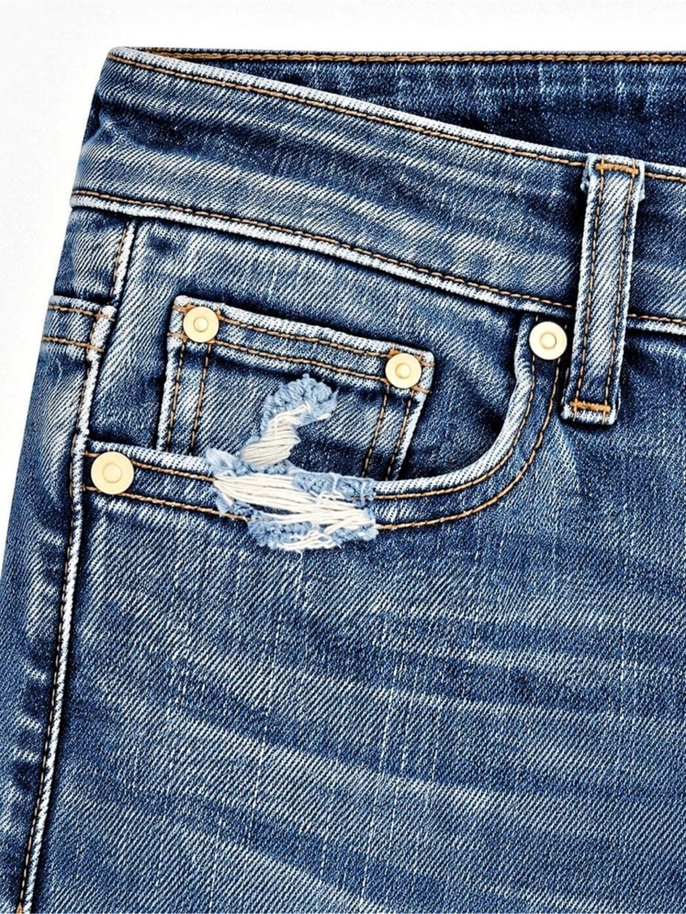 Judy Blue High Rise Cropped Wide Leg Jeans Distressed Size 3/26 - Picture 4 of 5